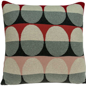 Homeroots 20" X 7" X 20" Transitional Gray And Red Pillow Cover With Poly Insert   334066