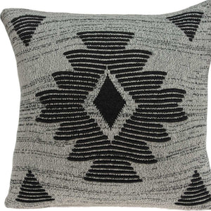 Homeroots 20" X 7" X 20" Southwest Gray Cotton Pillow Cover With Poly Insert   334068