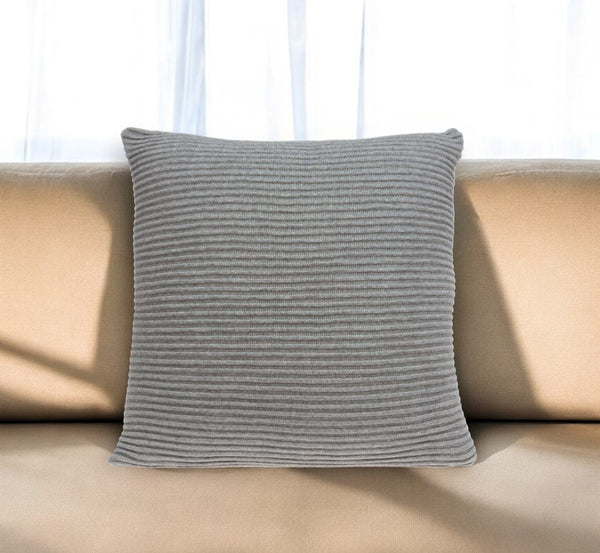 Homeroots 20" X 7" X 20" Elegant Transitional Gray Pillow Cover With Poly Insert   334069