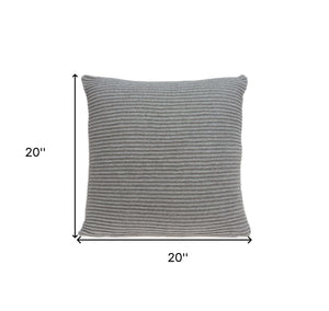 Homeroots 20" X 7" X 20" Elegant Transitional Gray Pillow Cover With Poly Insert   334069