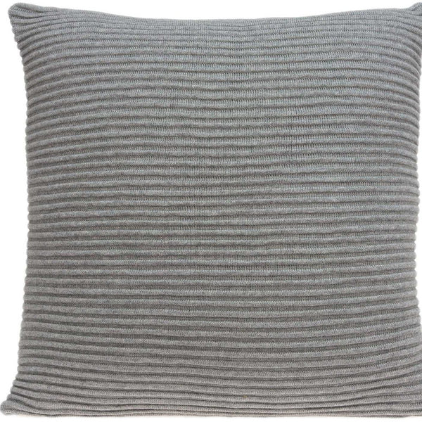 Homeroots 20" X 7" X 20" Elegant Transitional Gray Pillow Cover With Poly Insert   334069