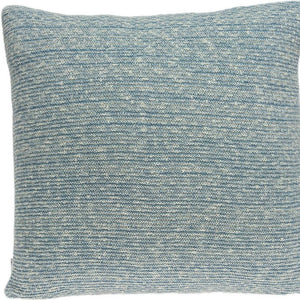 Homeroots 20" Aqua Teal Woven Cotton Blend Throw Pillow   334076