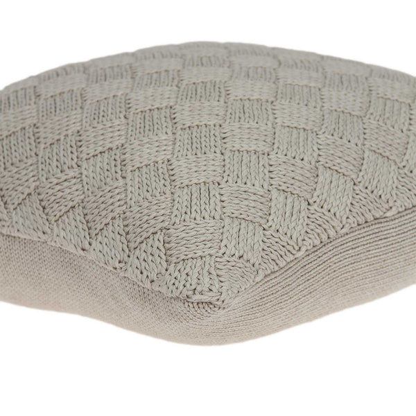 Homeroots 20" X 7" X 20" Charming Transitional Beige Accent Pillow Cover With Poly Insert   334081