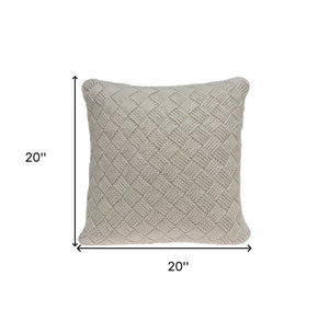 Homeroots 20" X 7" X 20" Charming Transitional Beige Accent Pillow Cover With Poly Insert   334081