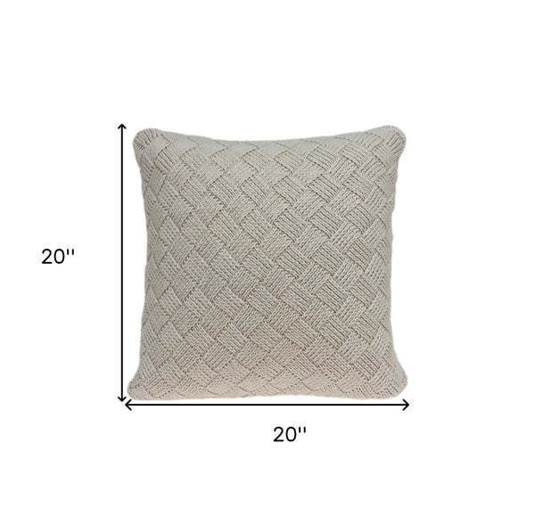 Homeroots 20" X 7" X 20" Charming Transitional Beige Accent Pillow Cover With Poly Insert   334081