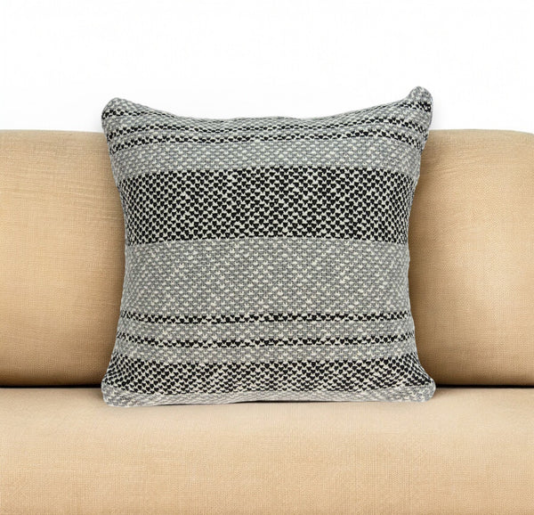 Homeroots 20" X 7" X 20" Stunning Transitional Gray Accent Pillow Cover With Poly Insert   334083