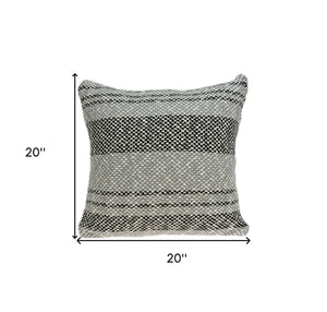Homeroots 20" X 7" X 20" Stunning Transitional Gray Accent Pillow Cover With Poly Insert   334083