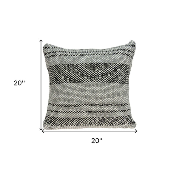 Homeroots 20" X 7" X 20" Stunning Transitional Gray Accent Pillow Cover With Poly Insert   334083