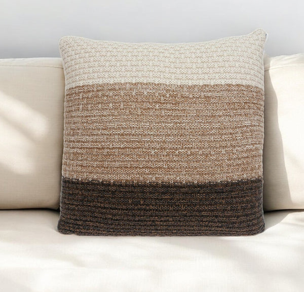 Homeroots Warm Brown And Cream Decorative Accent Pillow   334085