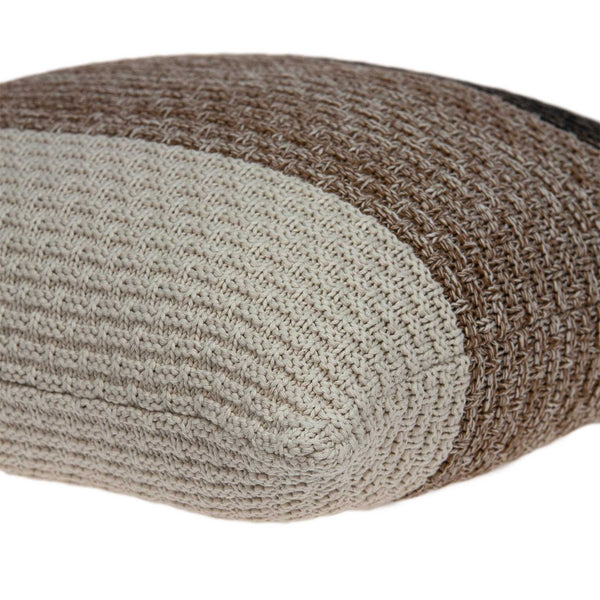 Homeroots Warm Brown And Cream Decorative Accent Pillow   334085