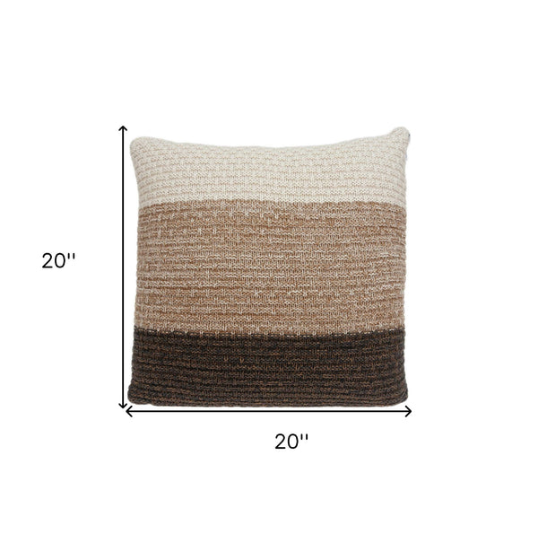 Homeroots Warm Brown And Cream Decorative Accent Pillow   334085