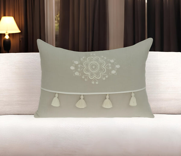 Homeroots 20" X 6" X 14" Transitional Beige Pillow Cover With Poly Insert   334088