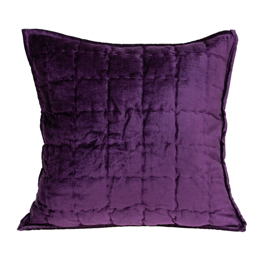 Homeroots 20" X 20" Purple Cotton Blend Zippered Pillow   334089