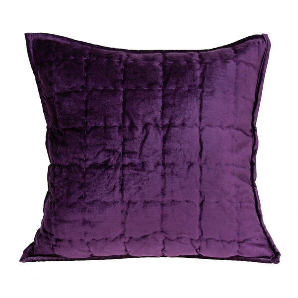 Homeroots 20" X 20" Purple Cotton Blend Zippered Pillow   334089