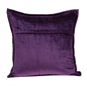 Homeroots 20" X 20" Purple Cotton Blend Zippered Pillow   334089