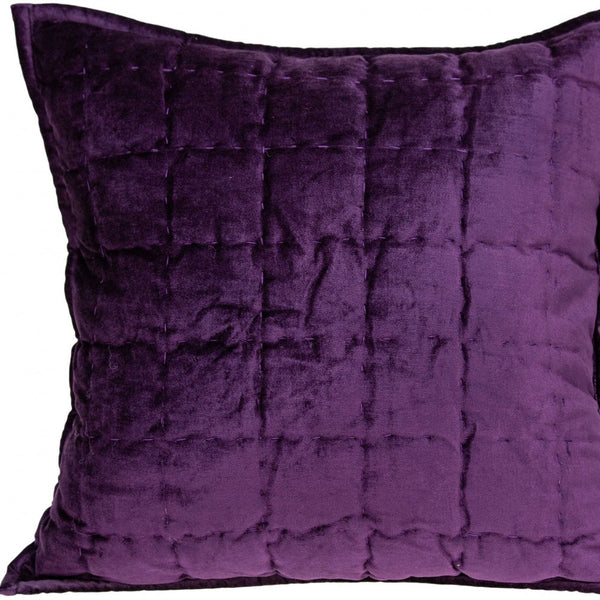 Homeroots 20" X 20" Purple Cotton Blend Zippered Pillow   334089