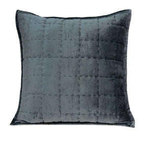 Homeroots 20" X 7" X 20" Transitional Charcoal Solid Quilted Pillow Cover With Poly Insert   334091