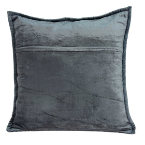 Homeroots 20" X 7" X 20" Transitional Charcoal Solid Quilted Pillow Cover With Poly Insert   334091