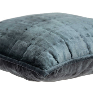 Homeroots 20" X 7" X 20" Transitional Charcoal Solid Quilted Pillow Cover With Poly Insert   334091