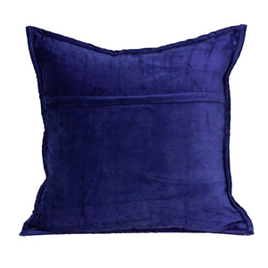 Homeroots 20" X 7" X 20" Transitional Royal Blue Quilted Pillow Cover With Poly Insert   334092