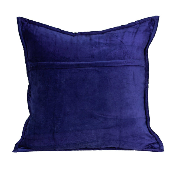 Homeroots 20" X 7" X 20" Transitional Royal Blue Quilted Pillow Cover With Poly Insert   334092