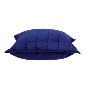 Homeroots 20" X 7" X 20" Transitional Royal Blue Quilted Pillow Cover With Poly Insert   334092
