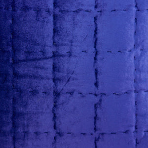 Homeroots 20" X 7" X 20" Transitional Royal Blue Quilted Pillow Cover With Poly Insert   334092