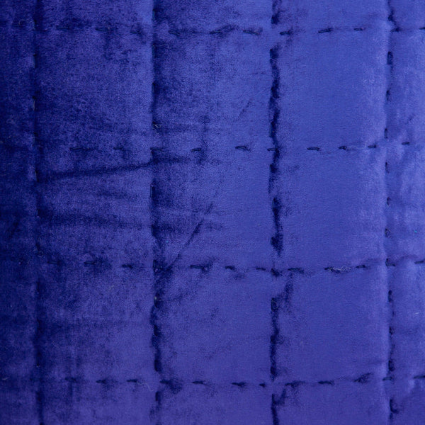 Homeroots 20" X 7" X 20" Transitional Royal Blue Quilted Pillow Cover With Poly Insert   334092