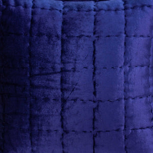 Homeroots 20" X 7" X 20" Transitional Royal Blue Quilted Pillow Cover With Poly Insert   334092