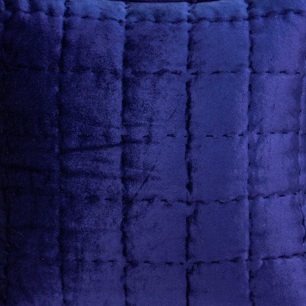 Homeroots 20" X 7" X 20" Transitional Royal Blue Quilted Pillow Cover With Poly Insert   334092