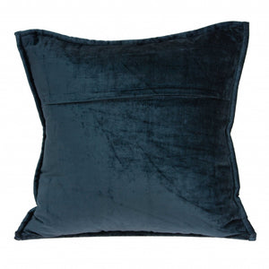Homeroots 20" X 7" X 20" Transitional Dark Blue Quilted Pillow Cover With Poly Insert   334093