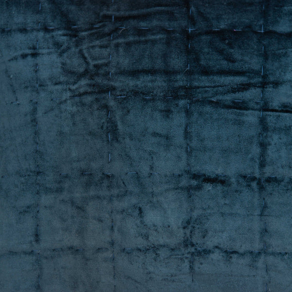 Homeroots 20" X 7" X 20" Transitional Dark Blue Quilted Pillow Cover With Poly Insert   334093