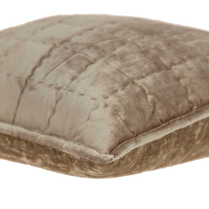Homeroots 20" X 7" X 20" Transitional Taupe Solid Quilted Pillow Cover With Poly Insert   334094