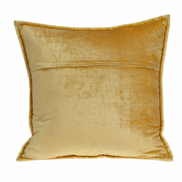 Homeroots 20" X 7" X 20" Transitional Yellow Solid Quilted Pillow Cover With Poly Insert   334095