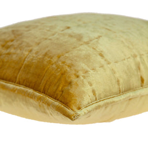 Homeroots 20" X 7" X 20" Transitional Yellow Solid Quilted Pillow Cover With Poly Insert   334095