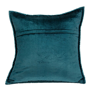 Homeroots 20" X 7" X 20" Transitional Teal Solid Quilted Pillow Cover With Poly Insert   334096