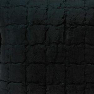 Homeroots 20" X 7" X 20" Transitional Black Solid Quilted Pillow Cover With Poly Insert   334097