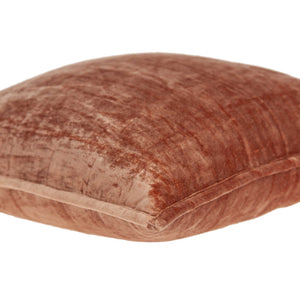 Homeroots 20" X 7" X 20" Transitional Orange Solid Quilted Pillow Cover With Poly Insert   334098