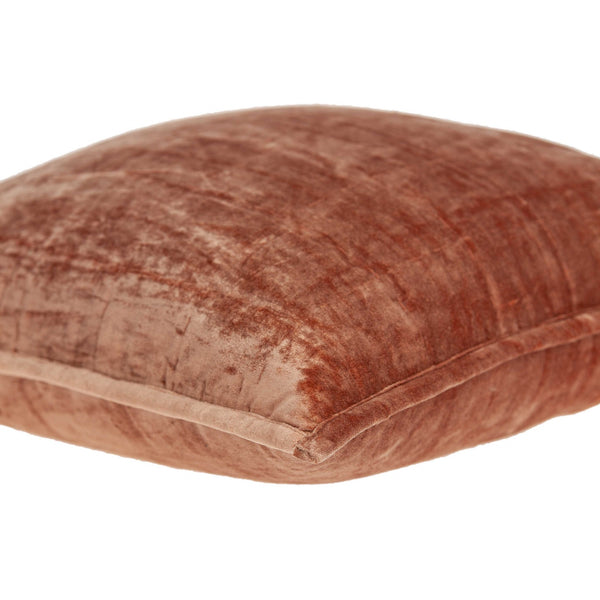 Homeroots 20" X 7" X 20" Transitional Orange Solid Quilted Pillow Cover With Poly Insert   334098