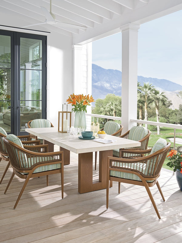 Lexington Tommy Bahama Outdoor 3340-876c Elegant Rectangular Dining Table With White Agate Top - Perfect For Stylish Outdoor Living  Wood 3340-876c