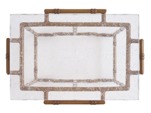 Lexington Tommy Bahama Outdoor 3340-951 Modern Accent Table With Elegant Bubble Glass Top And Durable Aluminum Frame Design  Wood 3340-951