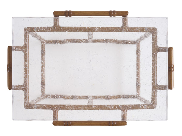 Lexington Tommy Bahama Outdoor 3340-951 Modern Accent Table With Elegant Bubble Glass Top And Durable Aluminum Frame Design  Wood 3340-951