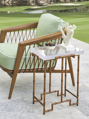 Lexington Tommy Bahama Outdoor 3340-951 Modern Accent Table With Elegant Bubble Glass Top And Durable Aluminum Frame Design  Wood 3340-951