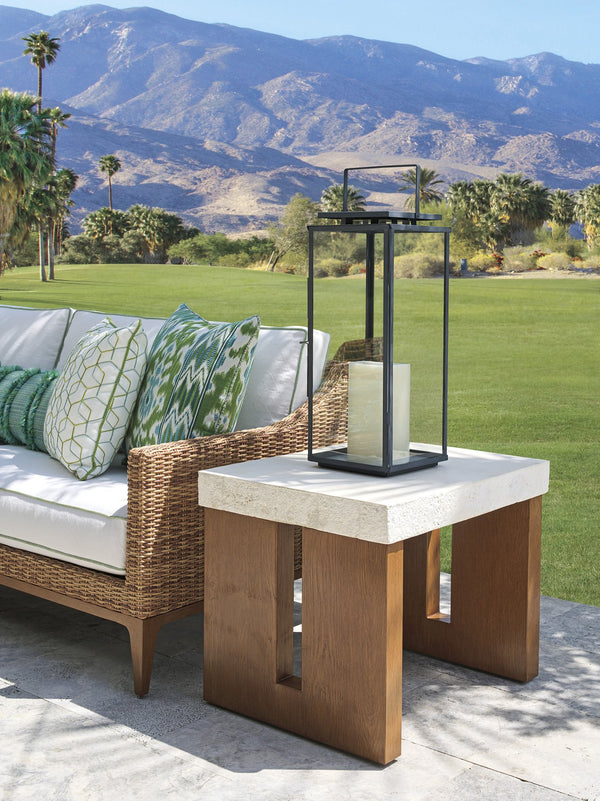 Lexington Tommy Bahama Outdoor 3340-955c Rectangular End Table - Contemporary Outdoor Design With White Agate Stone Top & Durable Frame  Wood 3340-955c