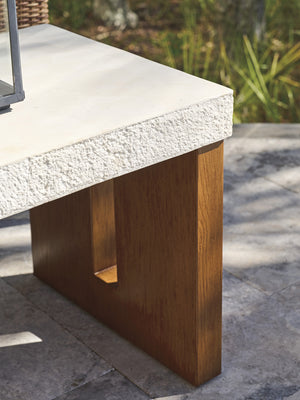 Lexington Tommy Bahama Outdoor 3340-955c Rectangular End Table - Contemporary Outdoor Design With White Agate Stone Top & Durable Frame  Wood 3340-955c