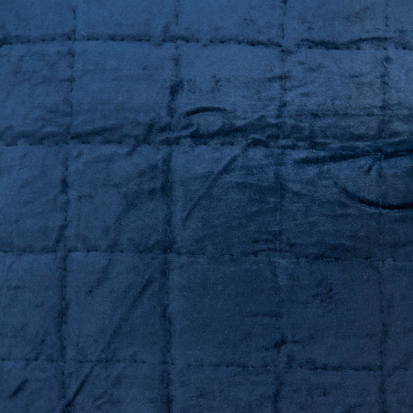 Homeroots 20" X 7" X 20" Transitional Navy Blue Quilted Pillow Cover With Poly Insert   334100