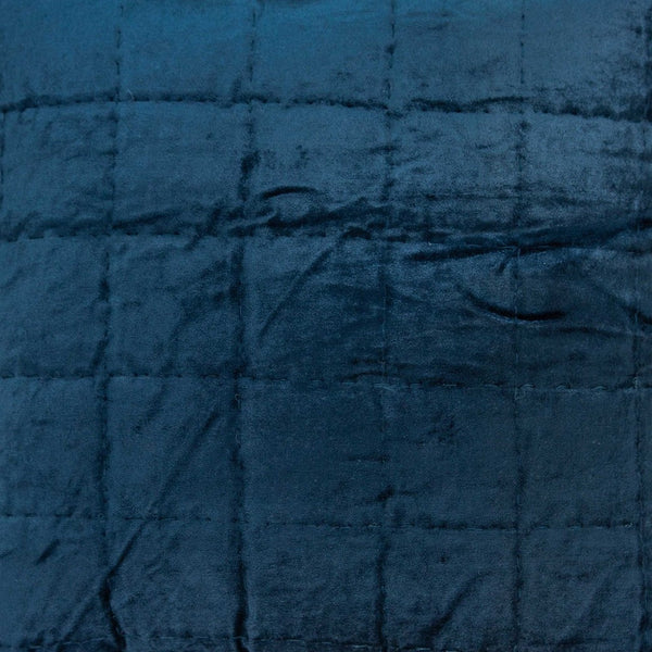 Homeroots 20" X 7" X 20" Transitional Navy Blue Quilted Pillow Cover With Poly Insert   334100