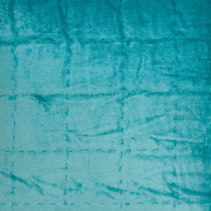 Homeroots 20" X 7" X 20" Transitional Aqua Solid Quilted Pillow Cover With Poly Insert   334101