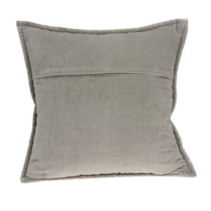 Homeroots 20" X 7" X 20" Transitional Gray Solid Quilted Pillow Cover With Poly Insert   334103