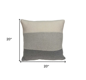 Homeroots 20" X 7" X 20" Transitional Tan Cotton Pillow Cover With Poly Insert   334106